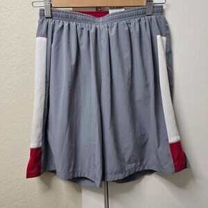 Nike Men's 7" 2-in-1 Dri Fit Running Shorts, Gray Red Built In Tights